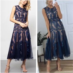 NWT Bronx & Banco Saba Midi Dress in Navy